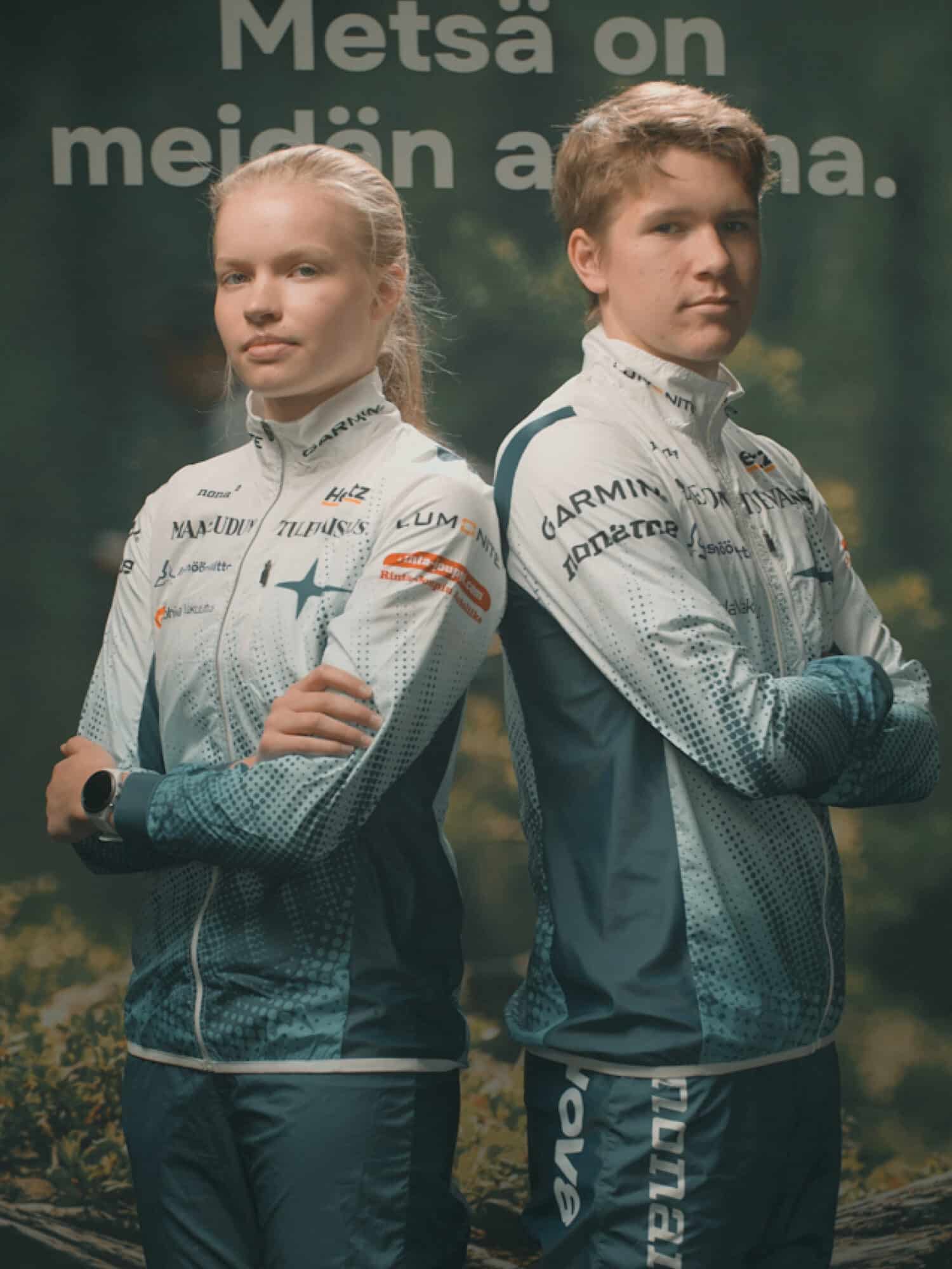 Kajo Brandsin referenssi, suomen Suunnistusliitto. Kisa-asu.