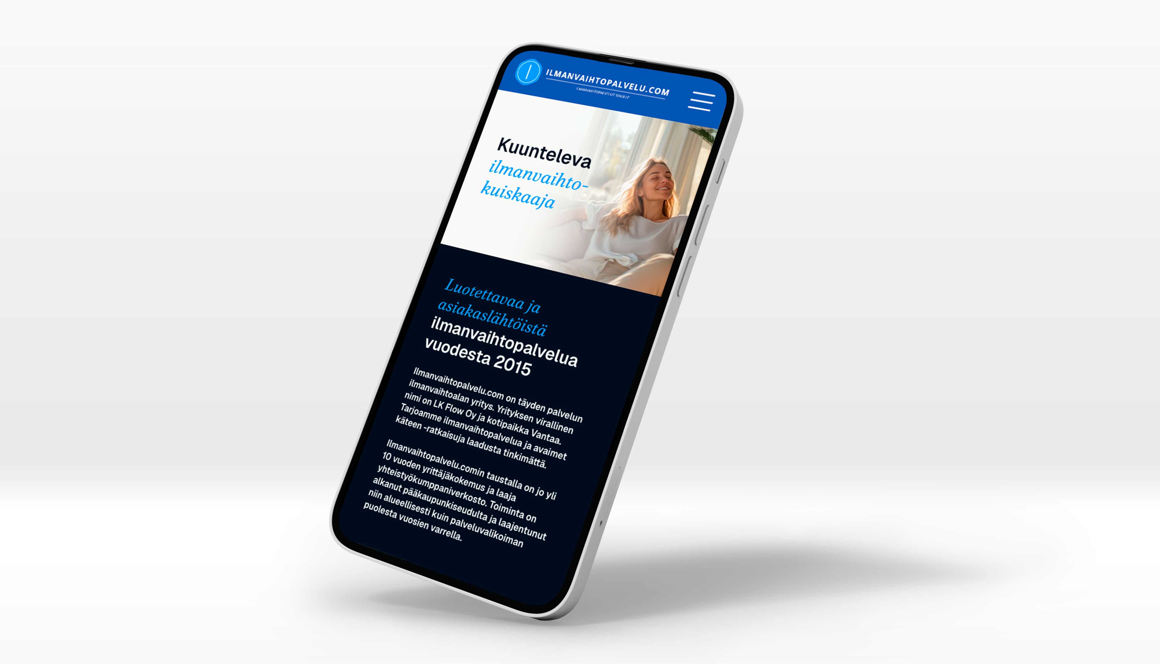 Kajo Brandsin referenssi, Ilmanvaihtopalvelu.com kotisivut.