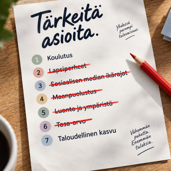 Vaaliteemojen kiteytys, Kajo Brands.